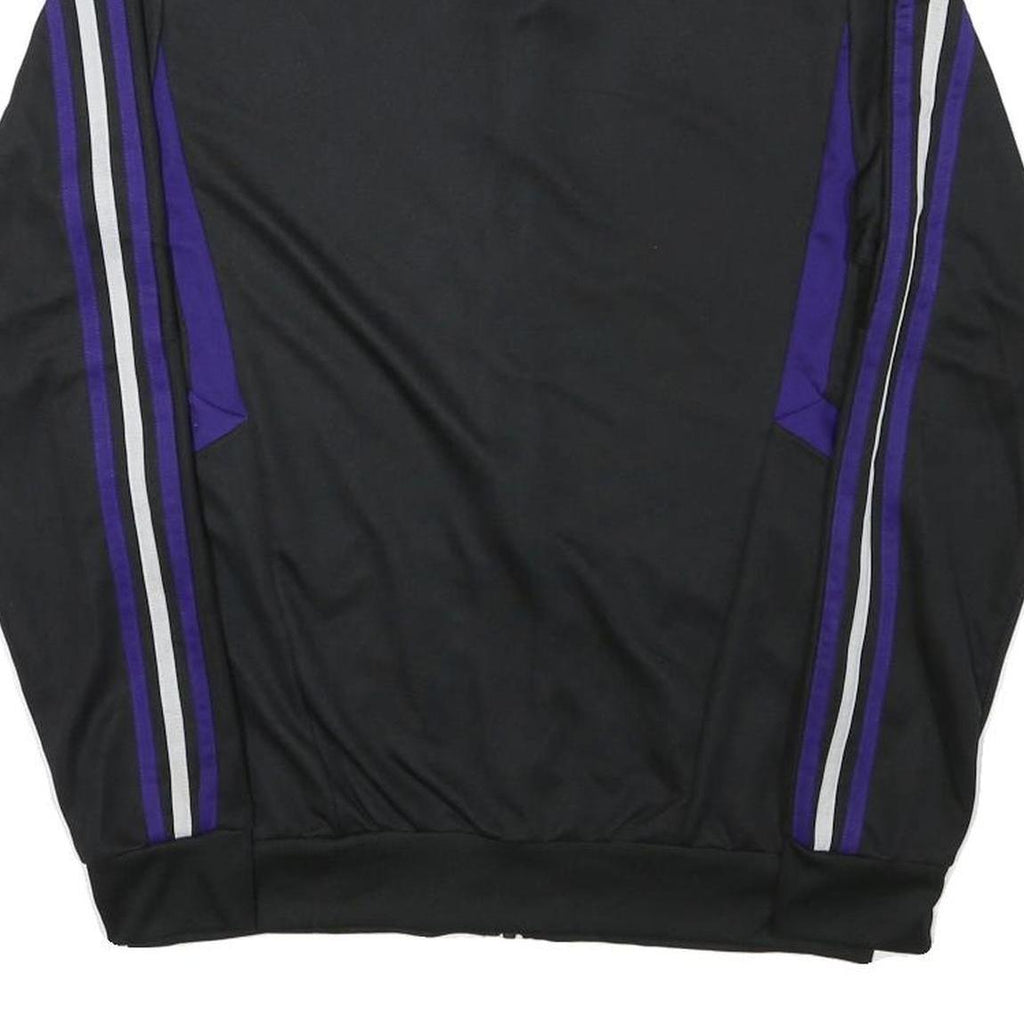 ADIDAS Mens Black & Purple Track Zip Jacket M Polyester Blend Sports Casual