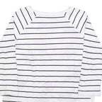 JOULES Womens White & Navy Floral Stripe Sports Top Long Sleeve Crew Neck UK 12
