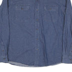 WRANGLER Mens Blue Denim Shirt 2XL Button Pocket Long Sleeve Cotton Blend