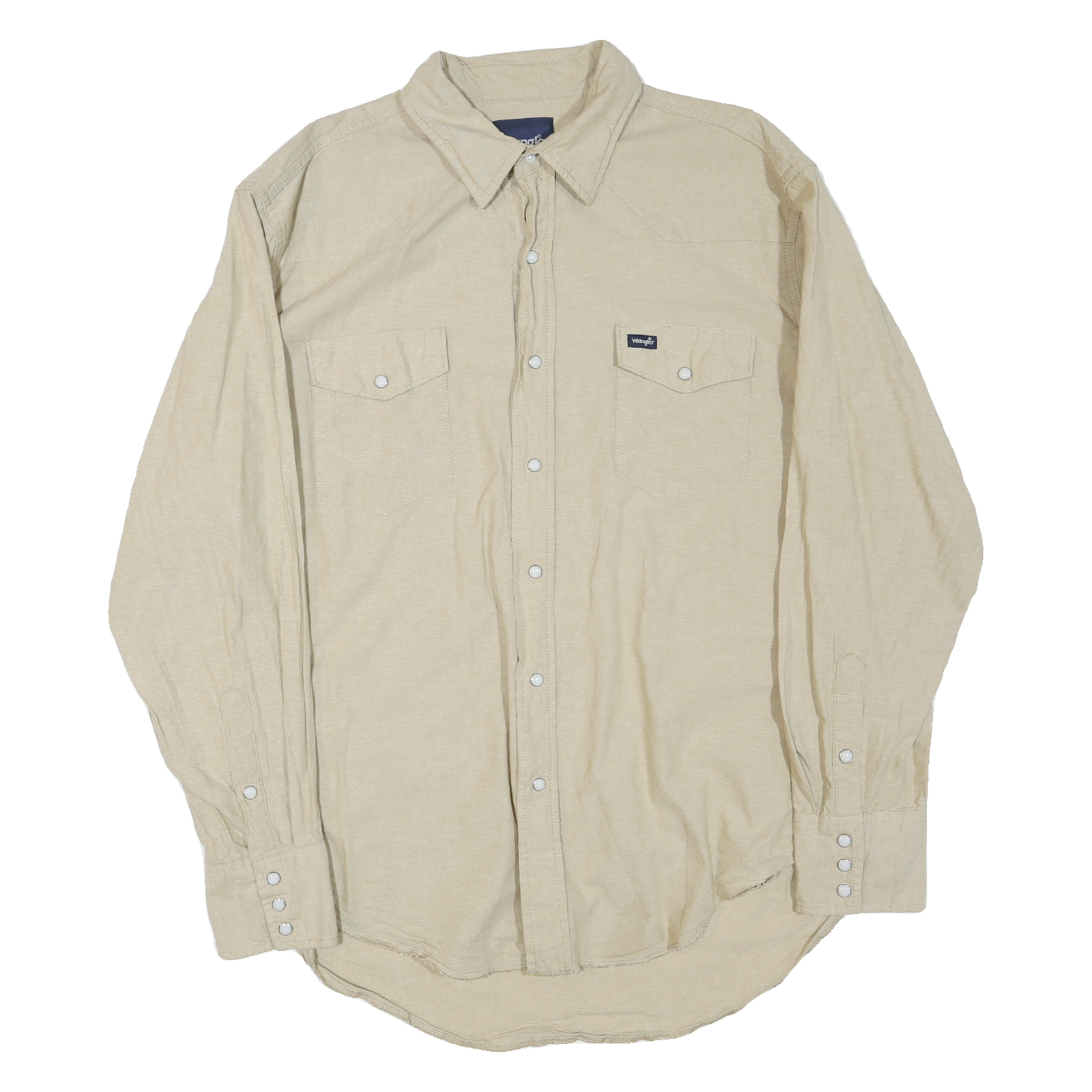 WRANGLER Womens Beige Cotton Blend Shirt XL Western Style Casual