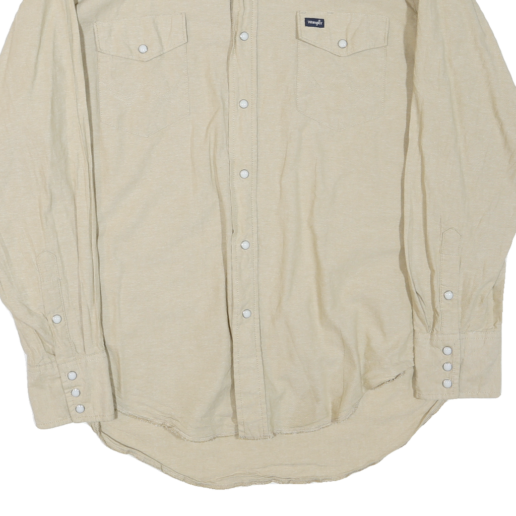 WRANGLER Womens Beige Cotton Blend Shirt XL Western Style Casual