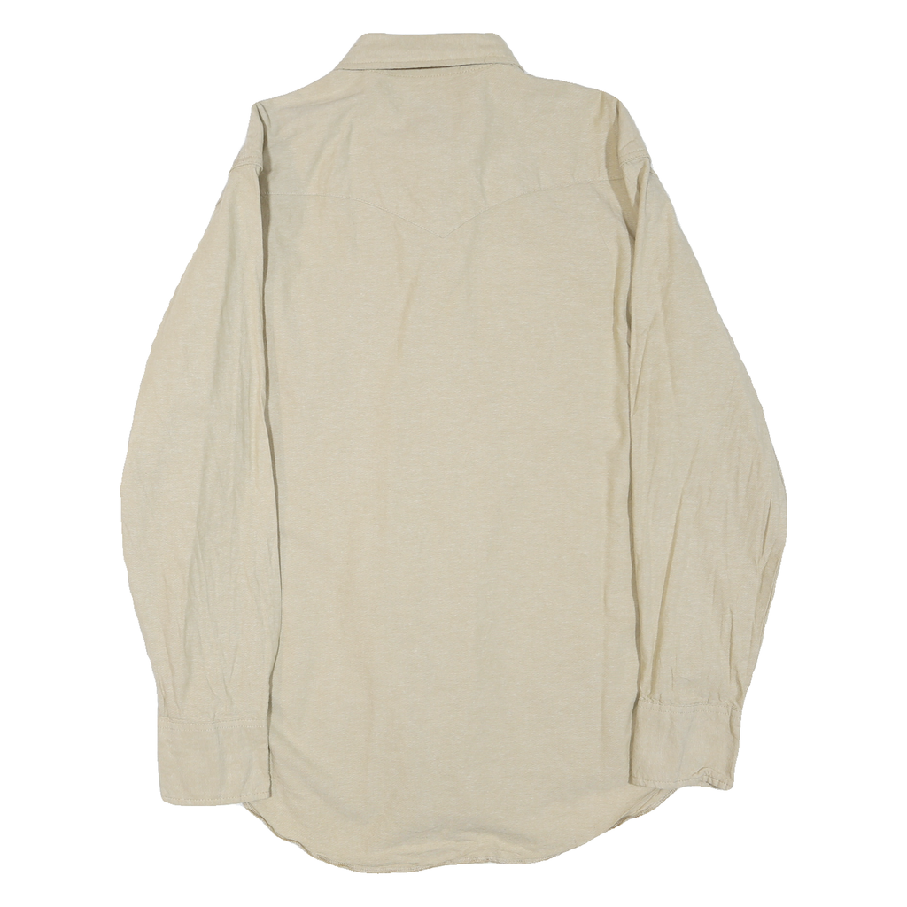 WRANGLER Womens Beige Cotton Blend Shirt XL Western Style Casual