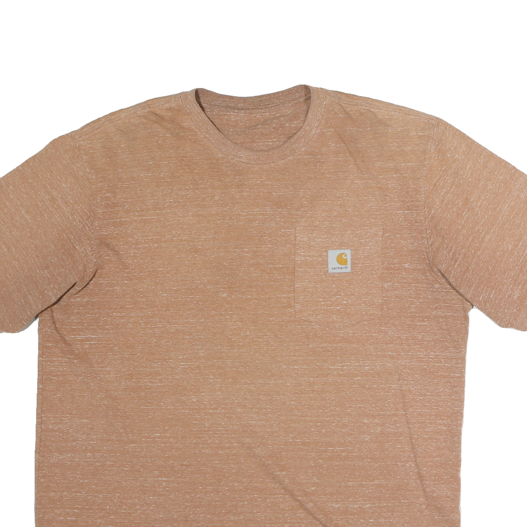 CARHARTT Mens Beige Heather Pocket T-Shirt L Short Sleeve Crew Neck Casual