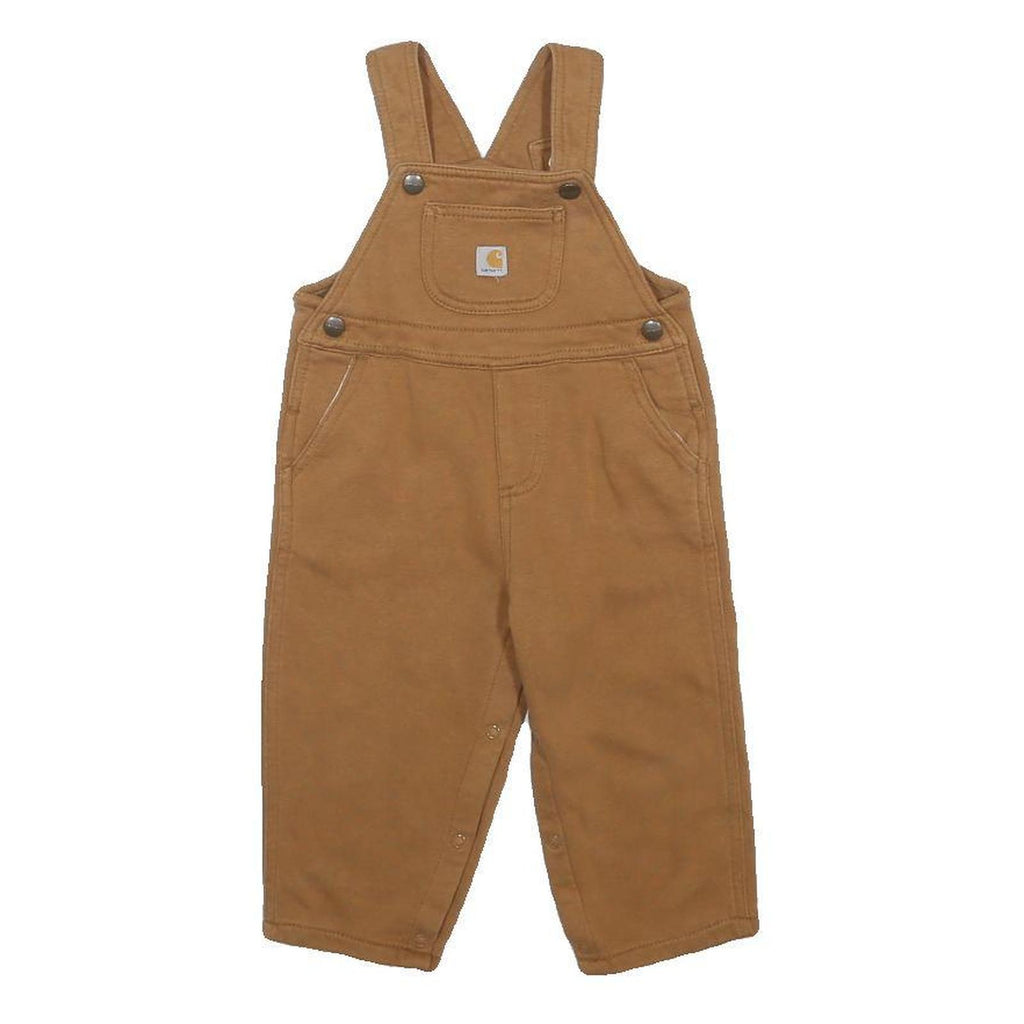CARHARTT Boys Brown Tan Dungarees Regular Fit Cotton Blend 2Y W26 L11 Kids