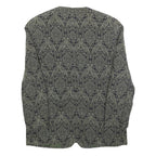 SANDY DRESS Womens Green & Black Floral Jacket L Woven Tailored Button Closure