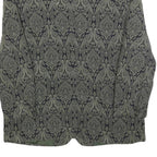 SANDY DRESS Womens Green & Black Floral Jacket L Woven Tailored Button Closure