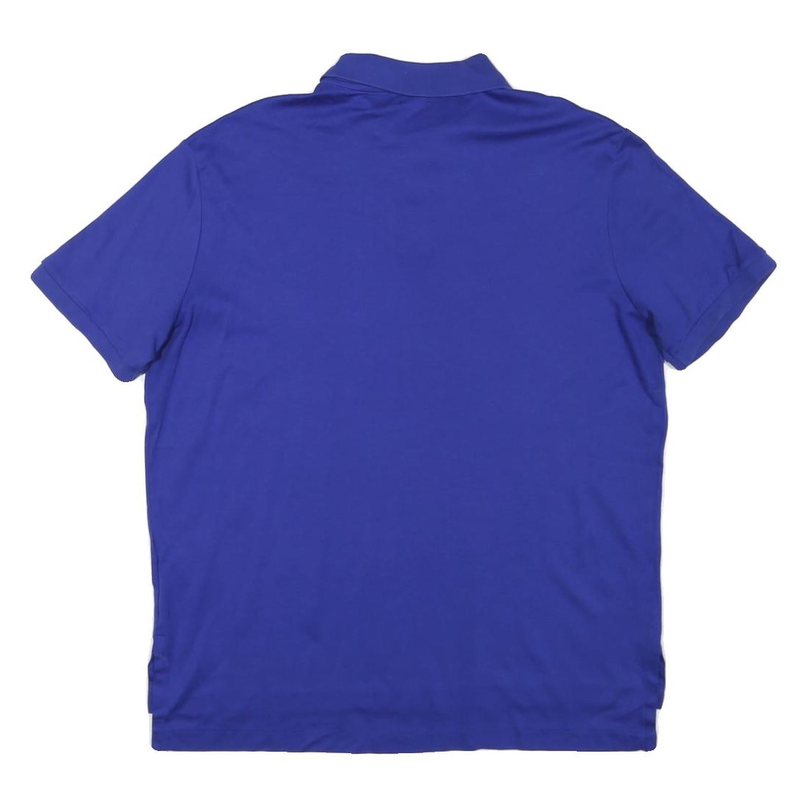POLO RALPH LAUREN Mens Blue Short Sleeve Plain L Cotton Blend Polo Shirt
