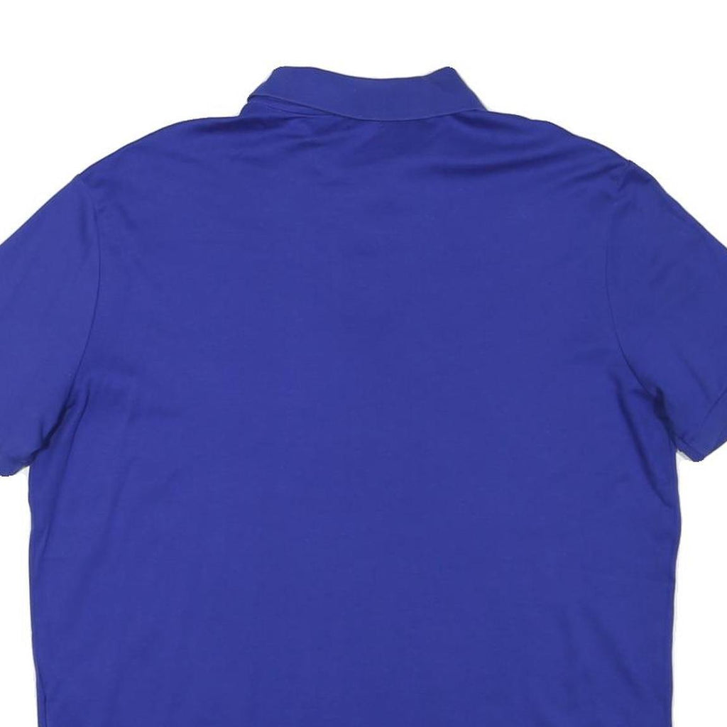 POLO RALPH LAUREN Mens Blue Short Sleeve Plain L Cotton Blend Polo Shirt