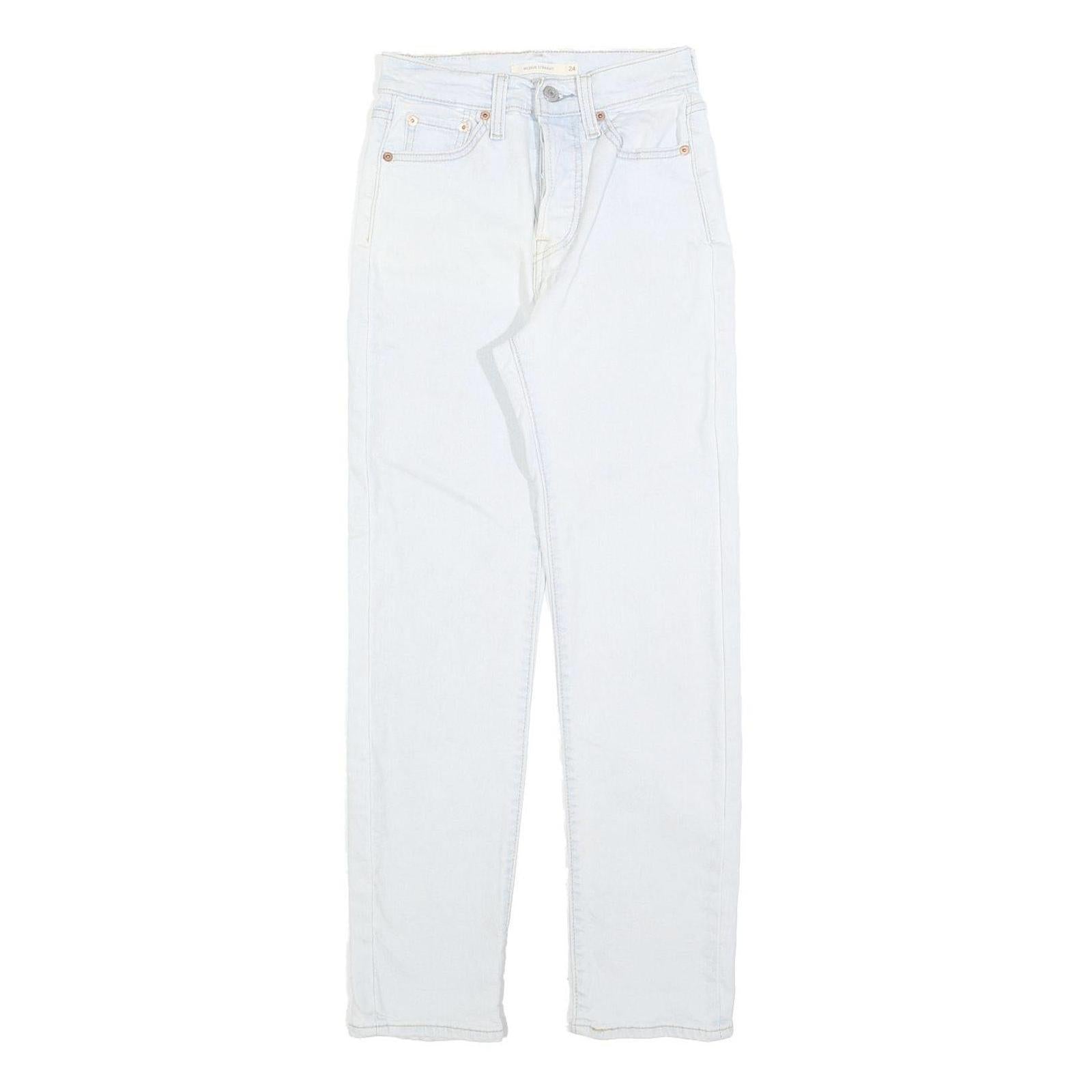 LEVI'S Womens Jeans White Slim Straight Denim Light W24 L27 Button Closure