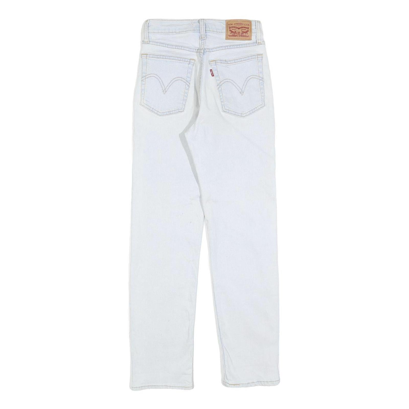 LEVI'S Womens Jeans White Slim Straight Denim Light W24 L27 Button Closure