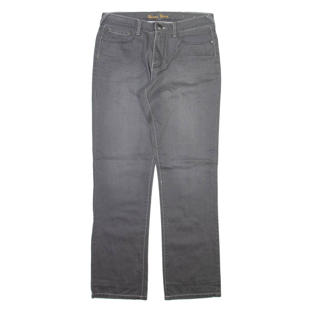 GUESS JEANS Mens Jeans Grey Regular Straight Stone Wash W33 L33