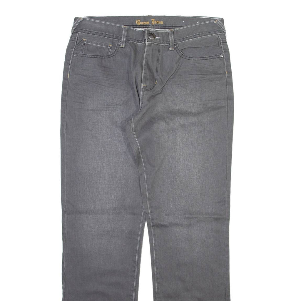 GUESS JEANS Mens Jeans Grey Regular Straight Stone Wash W33 L33