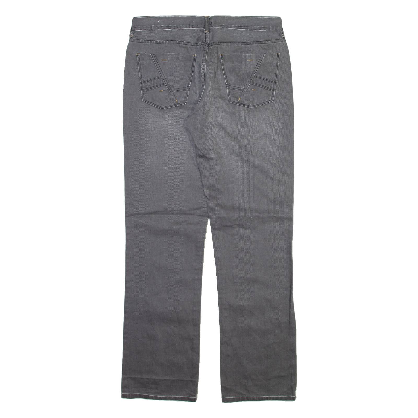GUESS JEANS Mens Jeans Grey Regular Straight Stone Wash W33 L33