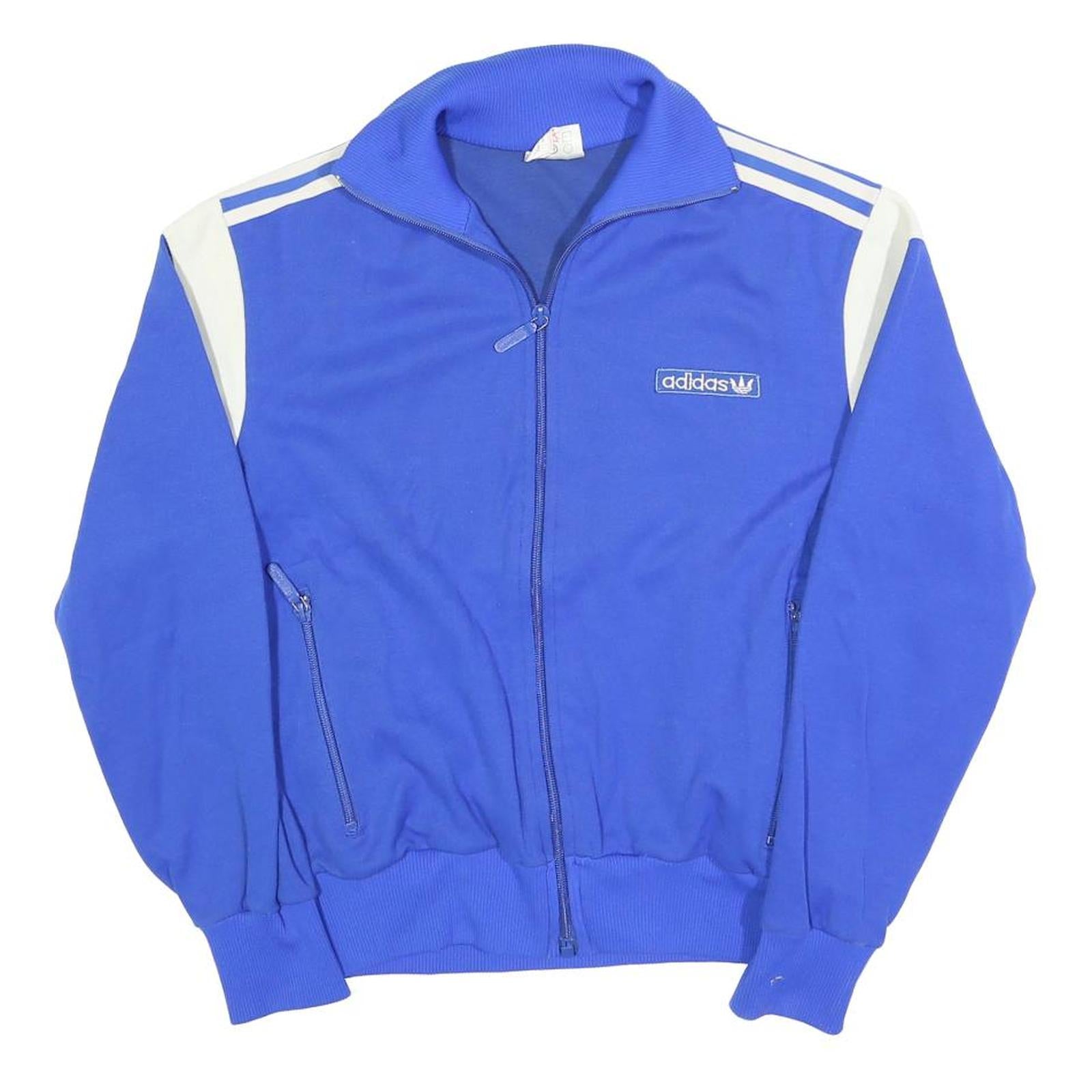 ADIDAS Mens Blue White Zip Up Track Jacket S Polyester Blend Sport Casual