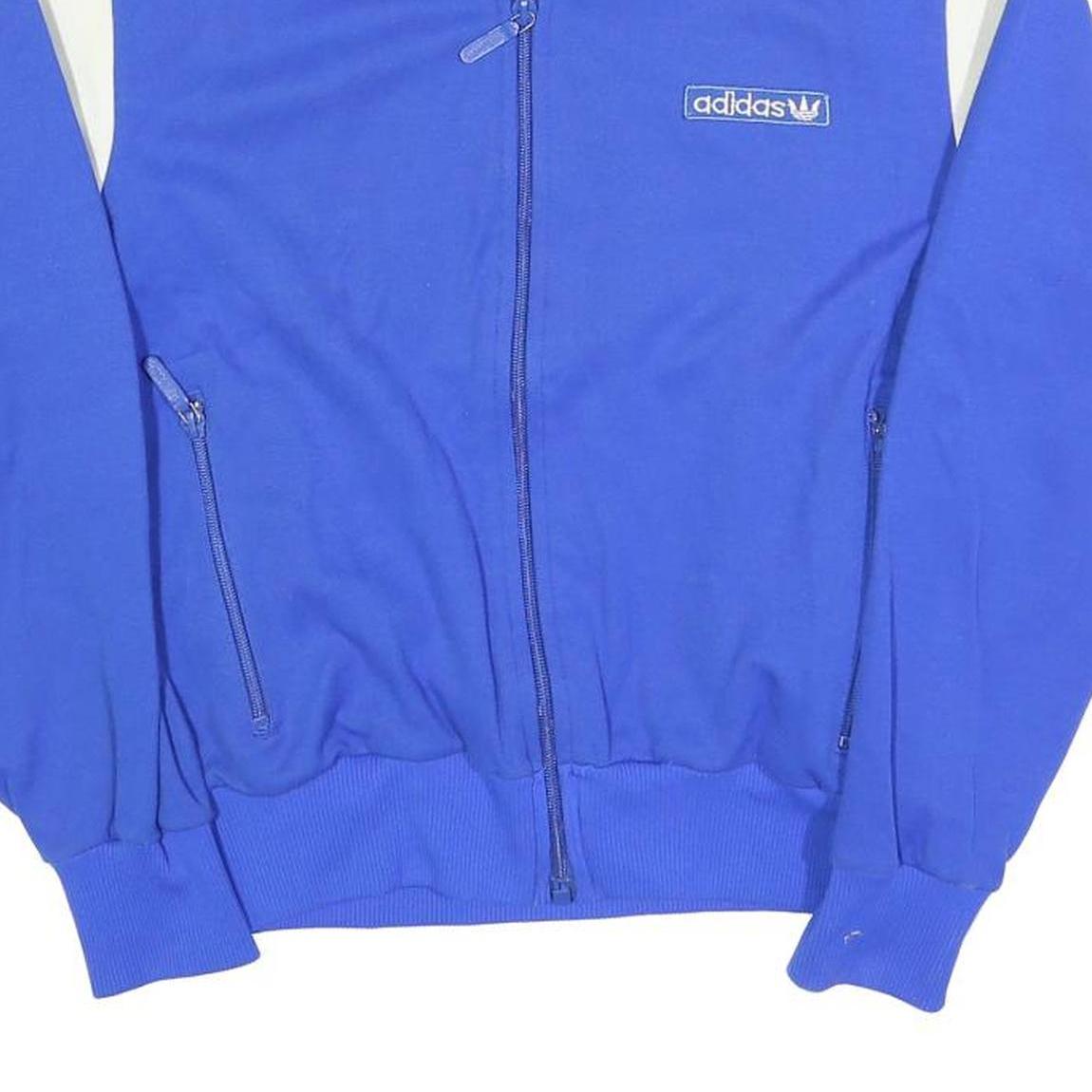 ADIDAS Mens Blue White Zip Up Track Jacket S Polyester Blend Sport Casual