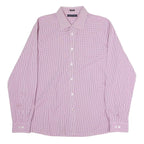 TOMMY HILFIGER Mens Maroon Check Shirt XL Classic Fit Cotton Button-Down Collar