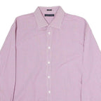 TOMMY HILFIGER Mens Maroon Check Shirt XL Classic Fit Cotton Button-Down Collar
