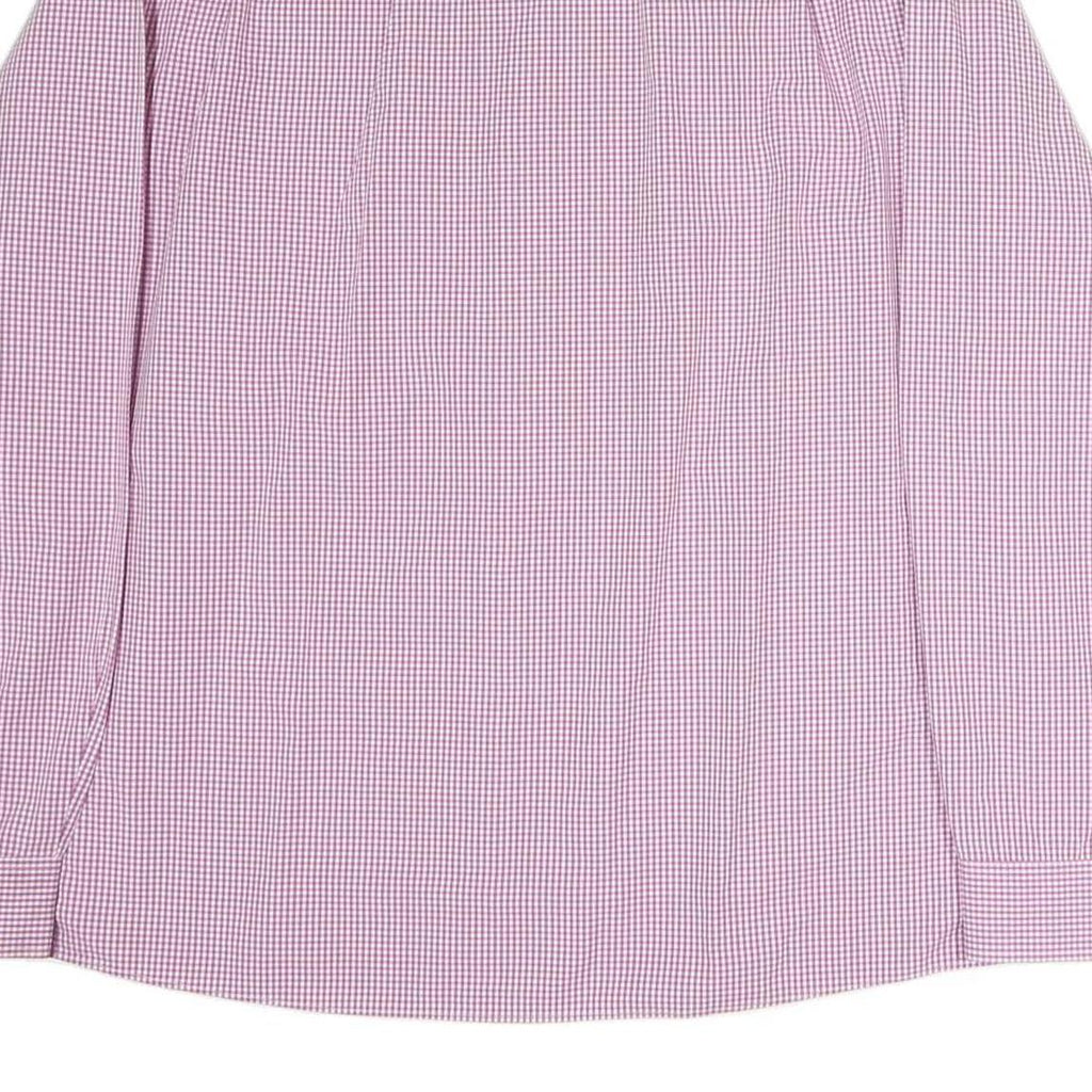 TOMMY HILFIGER Mens Maroon Check Shirt XL Classic Fit Cotton Button-Down Collar