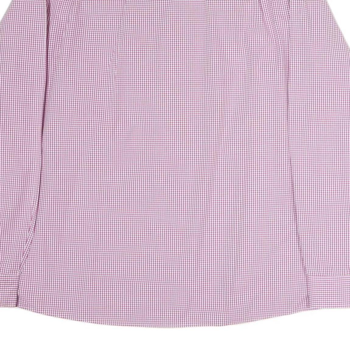 TOMMY HILFIGER Mens Maroon Check Shirt XL Classic Fit Cotton Button-Down Collar