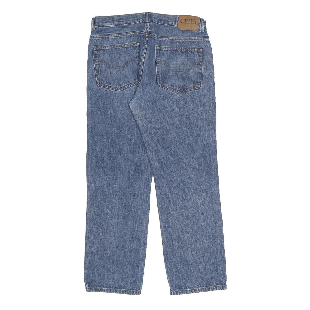 CHAPS Mens Jeans Blue Regular Straight Denim Medium W34 L30 Classic Zip Closure