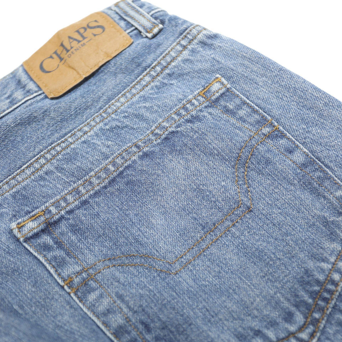 CHAPS Mens Jeans Blue Regular Straight Denim Medium W34 L30 Classic Zip Closure