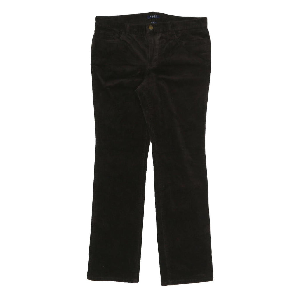CHAPS Womens Regular Zip Black Cotton Blend Straight Trousers W34 L31
