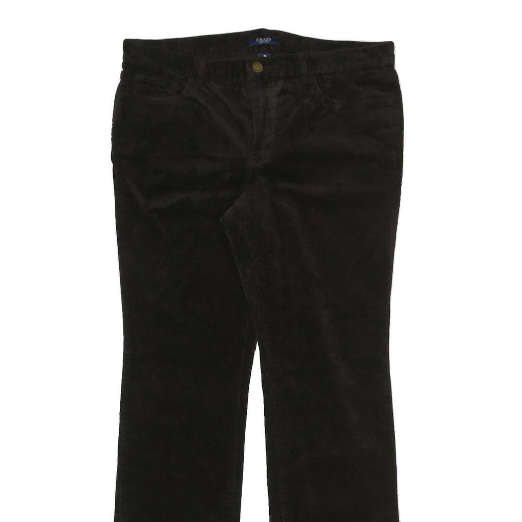 CHAPS Womens Regular Zip Black Cotton Blend Straight Trousers W34 L31