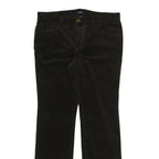 CHAPS Womens Regular Zip Black Cotton Blend Straight Trousers W34 L31