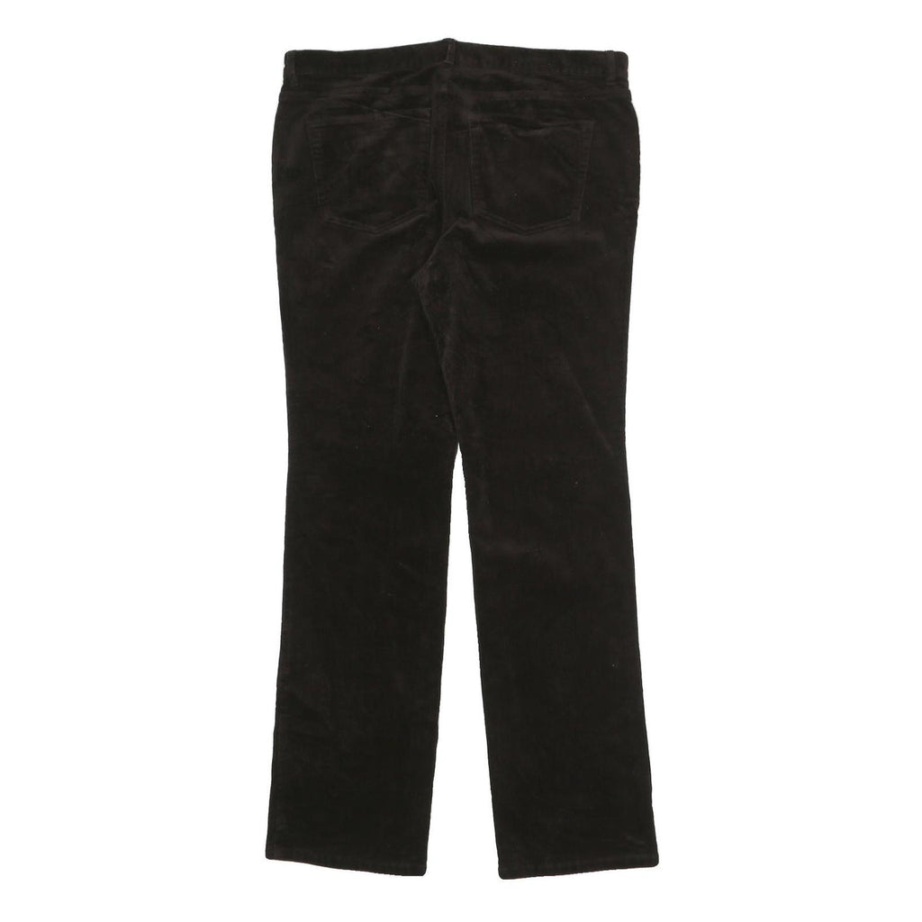 CHAPS Womens Regular Zip Black Cotton Blend Straight Trousers W34 L31