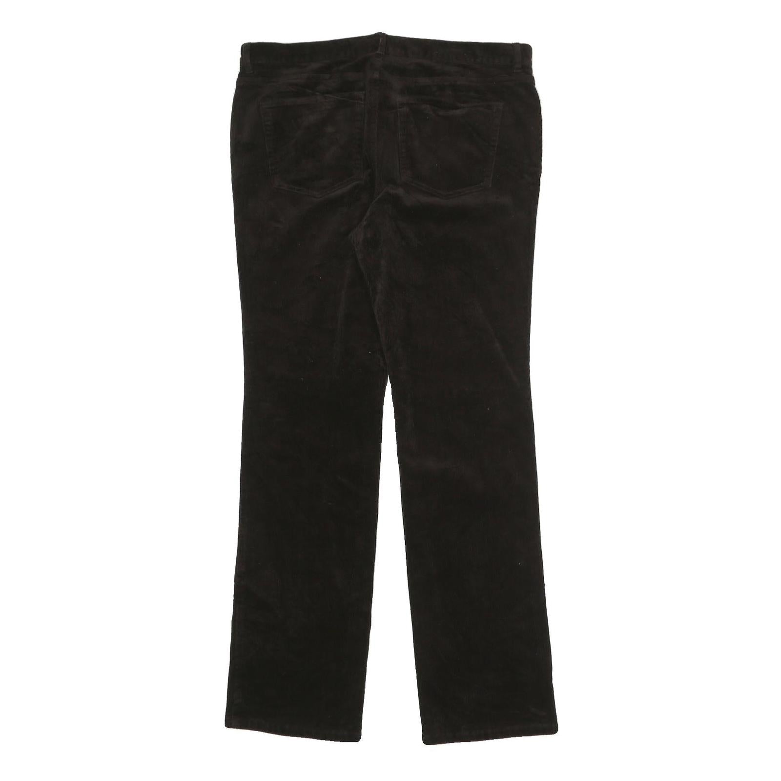 CHAPS Womens Regular Zip Black Cotton Blend Straight Trousers W34 L31