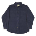 RUSTIC RIDGE Mens Navy Blue Plain Shirt XL Cotton Blend Casual Button Up