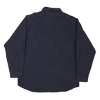 RUSTIC RIDGE Mens Navy Blue Plain Shirt XL Cotton Blend Casual Button Up