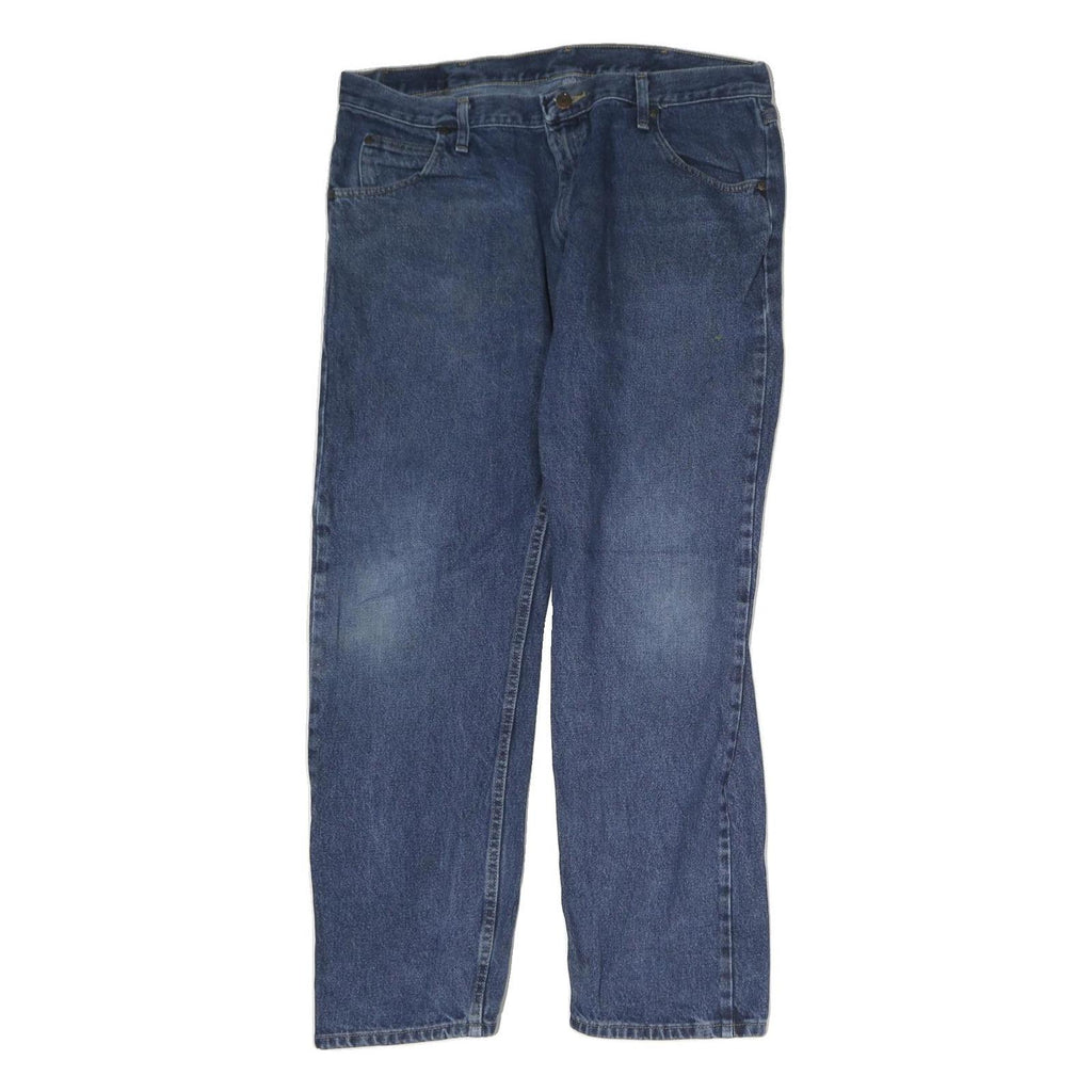 WRANGLER Mens Regular Blue Denim Medium Fit Jeans W38 L30 Classic Cotton Zip