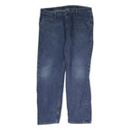 WRANGLER Mens Regular Blue Denim Medium Fit Jeans W38 L30 Classic Cotton Zip