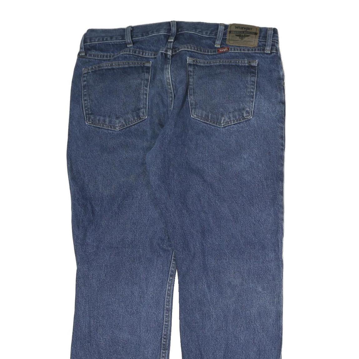 WRANGLER Mens Regular Blue Denim Medium Fit Jeans W38 L30 Classic Cotton Zip