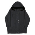 Womens Black Quilted Hooded Zip Jacket Polyester Blend L Lightweight Outerwear