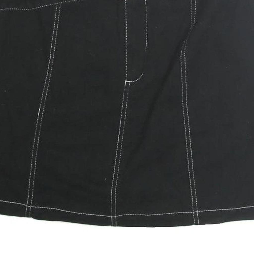 TWIK Womens Black Belted Mini Cotton Blend Skirt M Contrast Stitch Casual