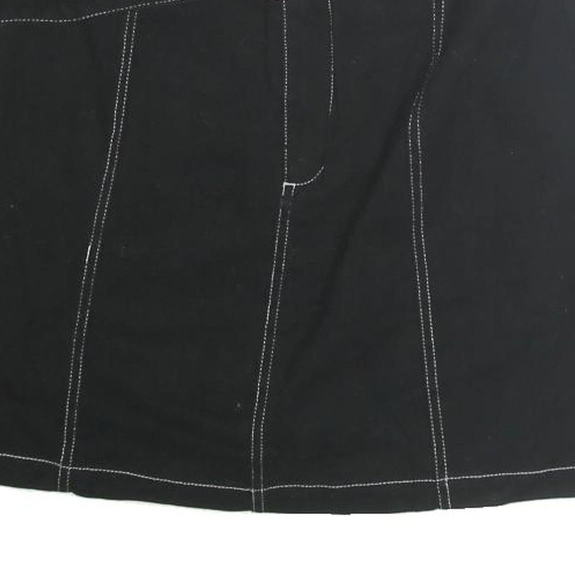 TWIK Womens Black Belted Mini Cotton Blend Skirt M Contrast Stitch Casual