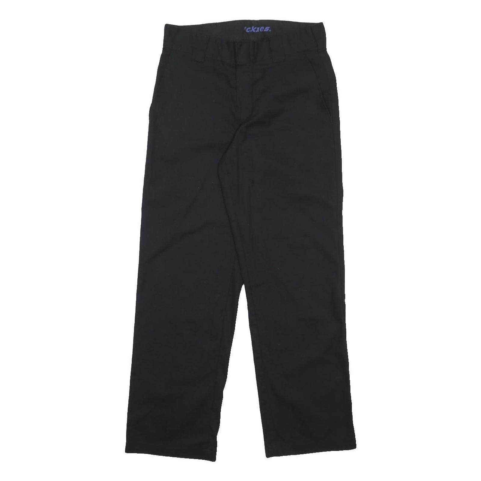 DICKIES Mens Black Regular Fit Straight Leg Trousers Cotton Blend W28 L30