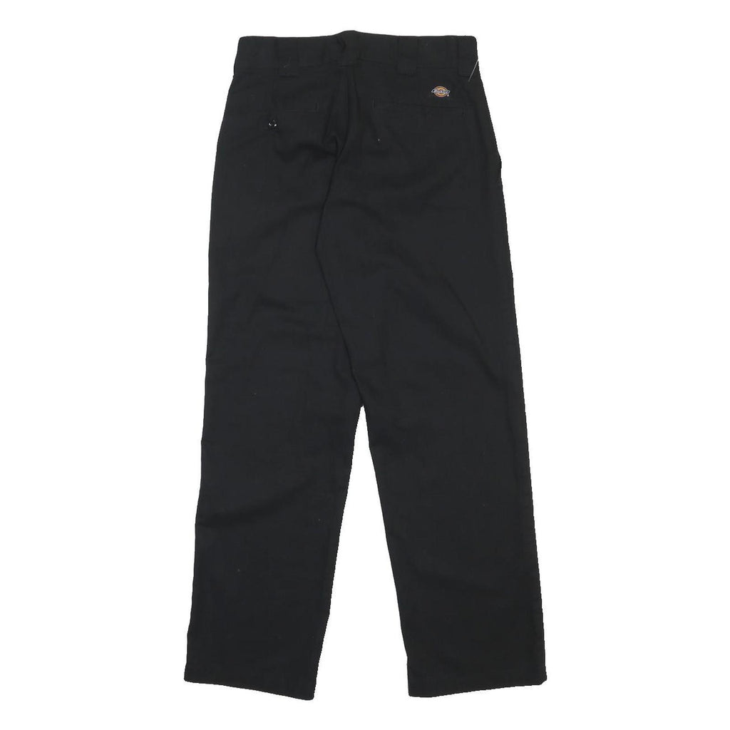 DICKIES Mens Black Regular Fit Straight Leg Trousers Cotton Blend W28 L30