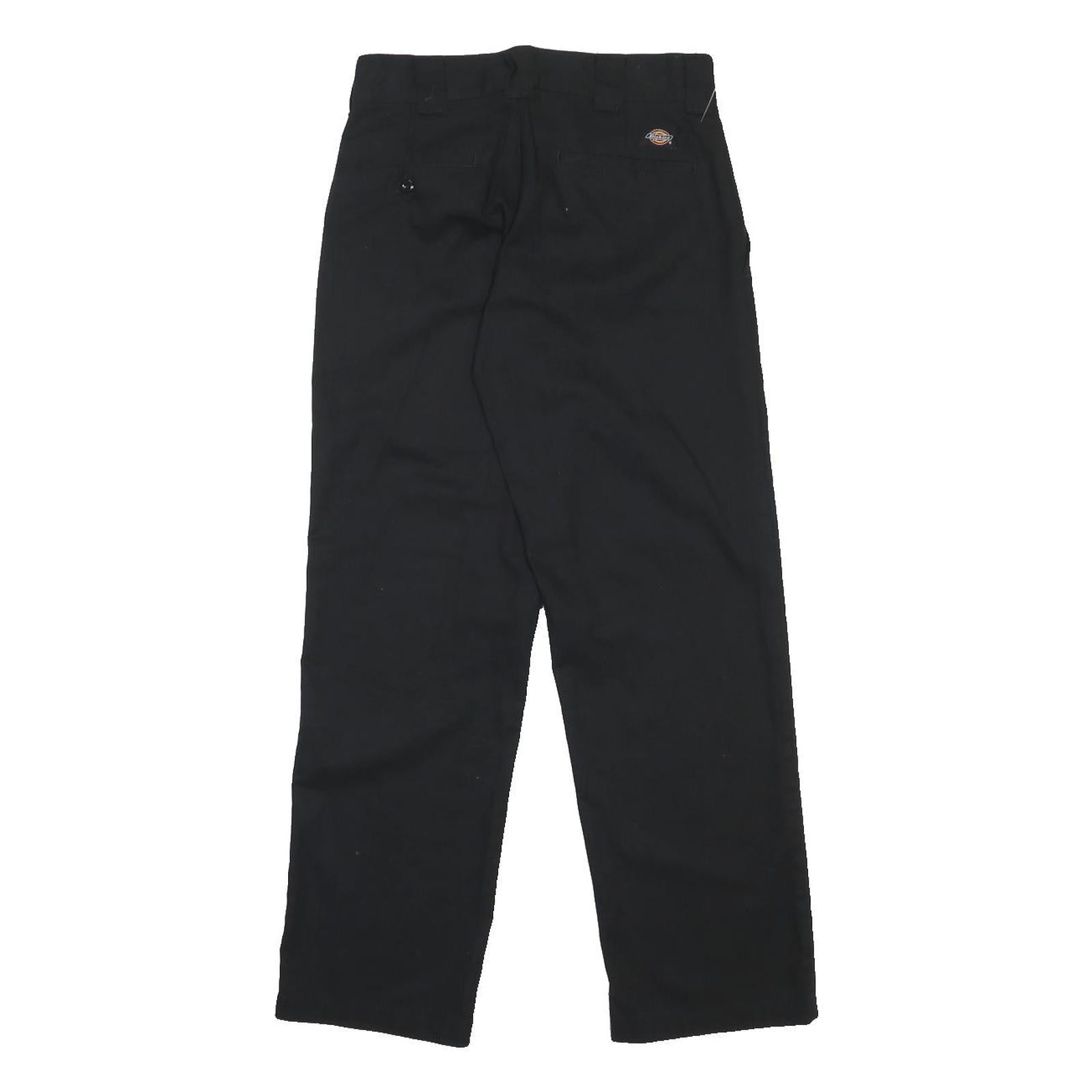 DICKIES Mens Black Regular Fit Straight Leg Trousers Cotton Blend W28 L30