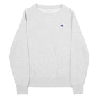 CHAMPION REVERSE WEAVE Mens Grey Crew Neck Sweatshirt S Classic Logo Pullover