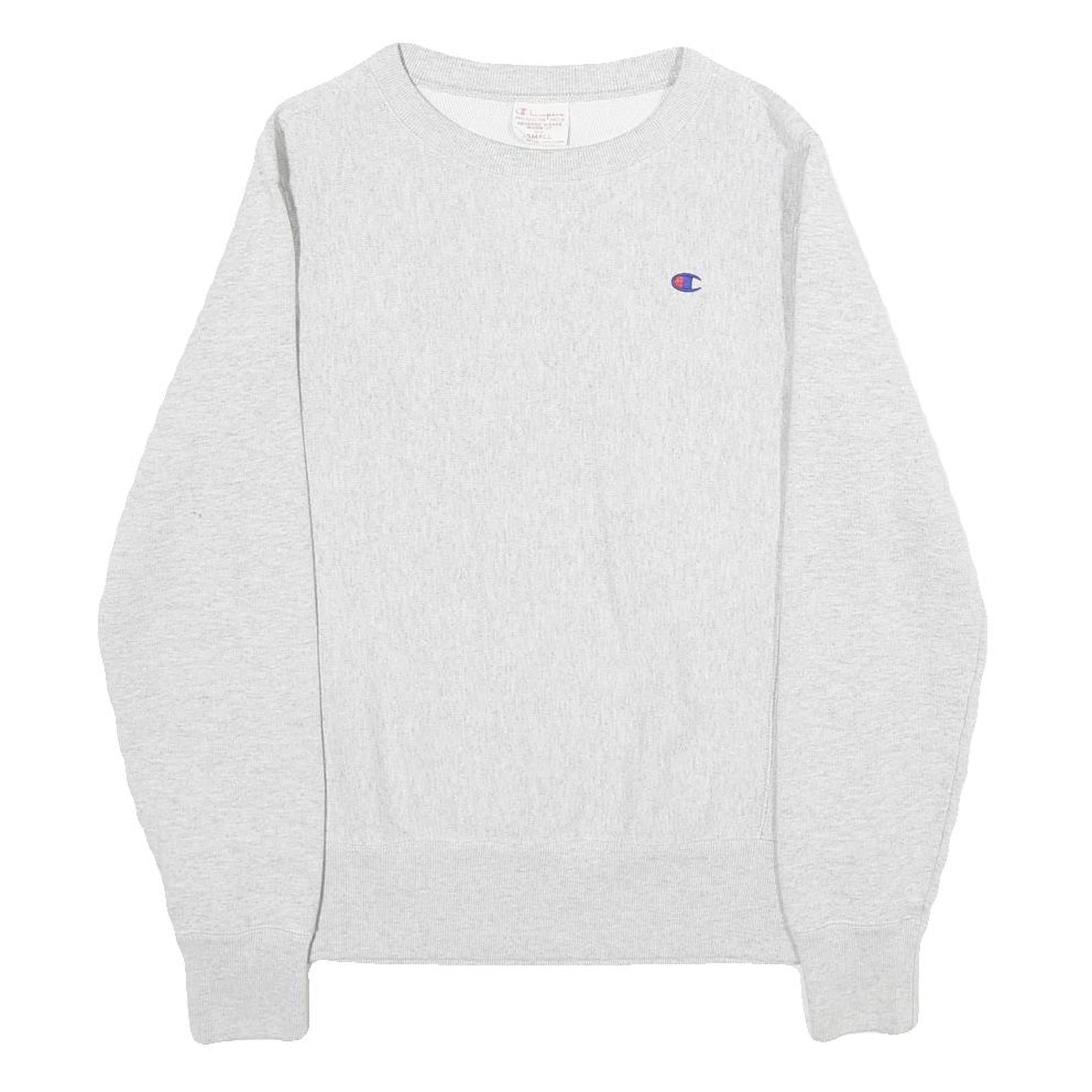 CHAMPION REVERSE WEAVE Mens Grey Crew Neck Sweatshirt S Classic Logo Pullover