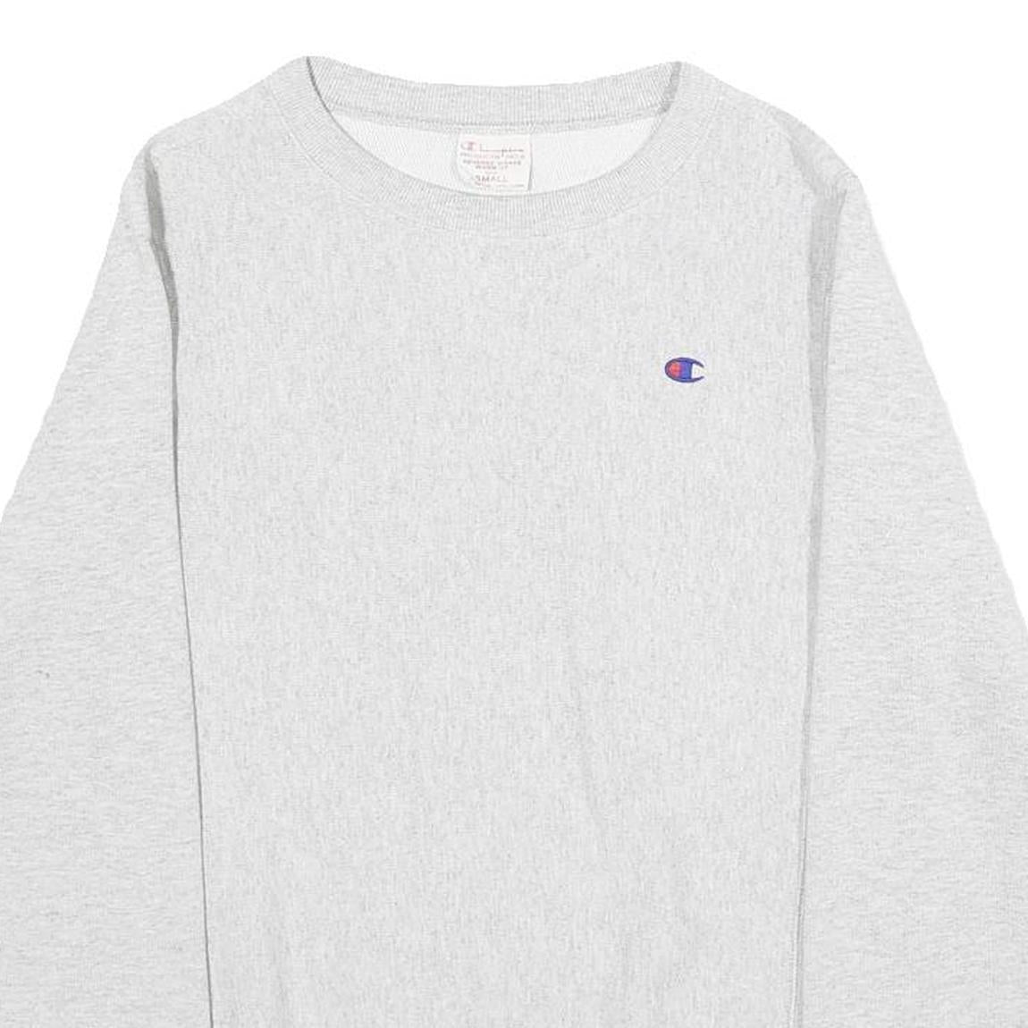 CHAMPION REVERSE WEAVE Mens Grey Crew Neck Sweatshirt S Classic Logo Pullover