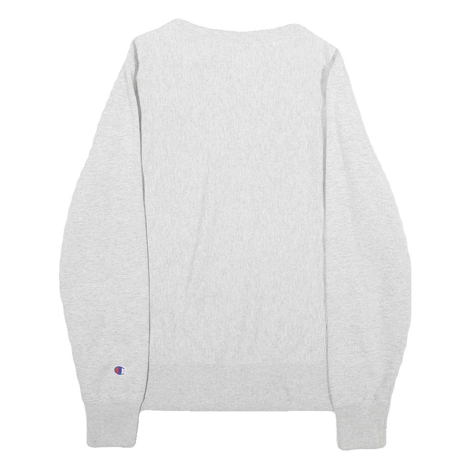 CHAMPION REVERSE WEAVE Mens Grey Crew Neck Sweatshirt S Classic Logo Pullover