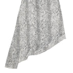 ZIMMERMANN Womens Black & White Snake Print Silk Sleeveless Asymmetric Midi