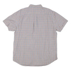 NAUTICA Mens Blue & Orange Check Shirt XL Cotton Blend Short Sleeve Button-Down