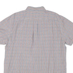 NAUTICA Mens Blue & Orange Check Shirt XL Cotton Blend Short Sleeve Button-Down