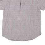 NAUTICA Mens Blue & Orange Check Shirt XL Cotton Blend Short Sleeve Button-Down