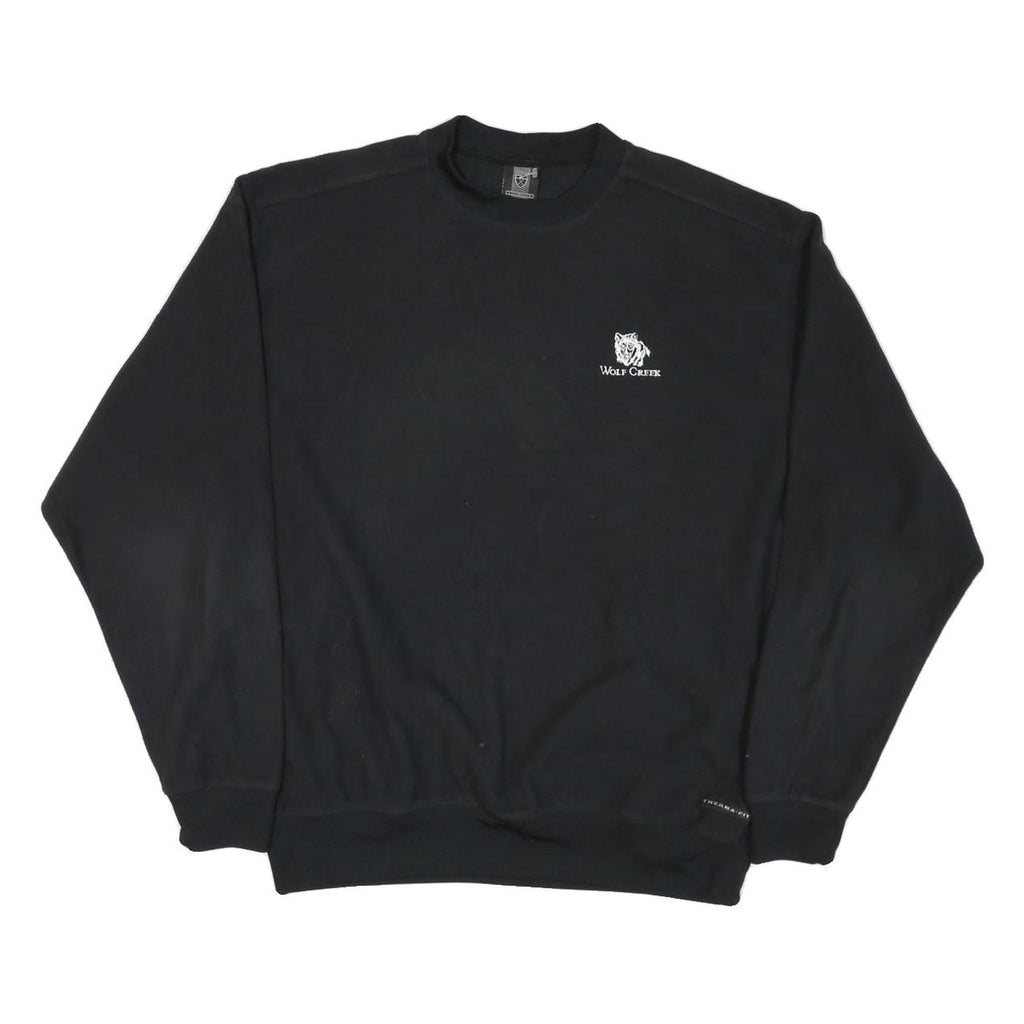 NIKE Mens Black Wolf Creek Crew Neck L Sweatshirt Polyester Blend Casual